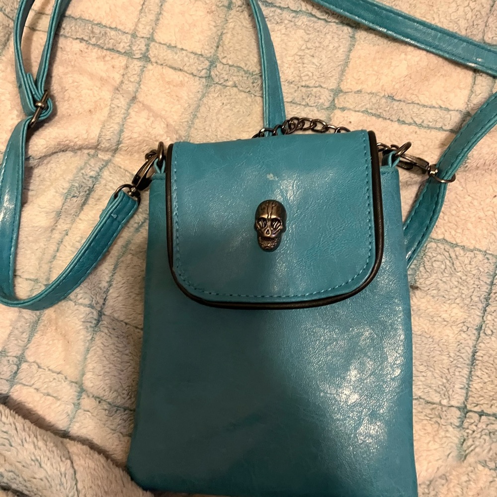 Blue Skull Crossbody Purse